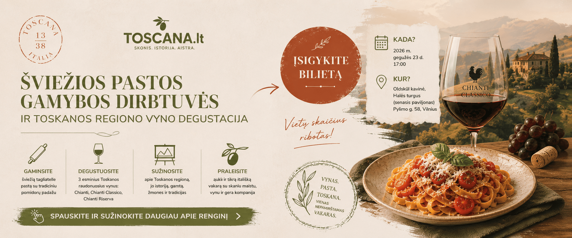 PAstos gamybos ir vyno degustacijos renginys