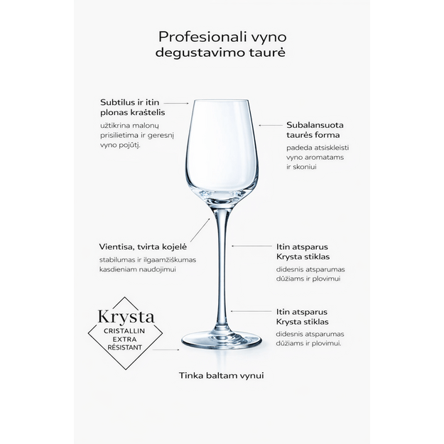 Vyno taurės Sublym Chef&Sommelier 350ml 2