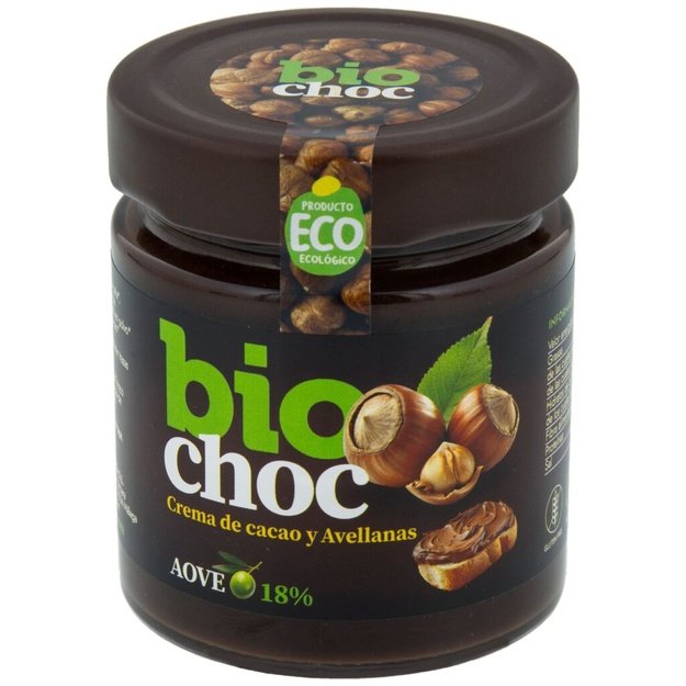 Ekologiškas kakavos ir lazdyno riešutų kremas BioChoc
