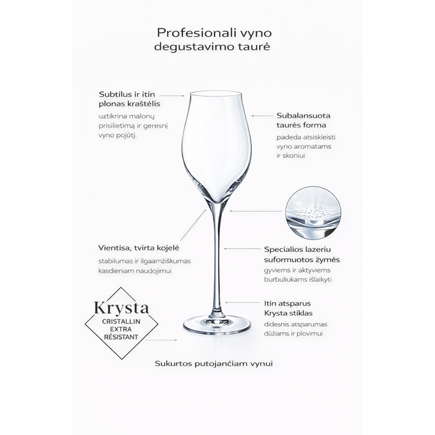 Putojančio vyno taurės Exaltation Chef&Sommelier 350ml 3