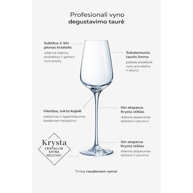 Vyno taurės Sublym Chef&Sommelier 450ml 2
